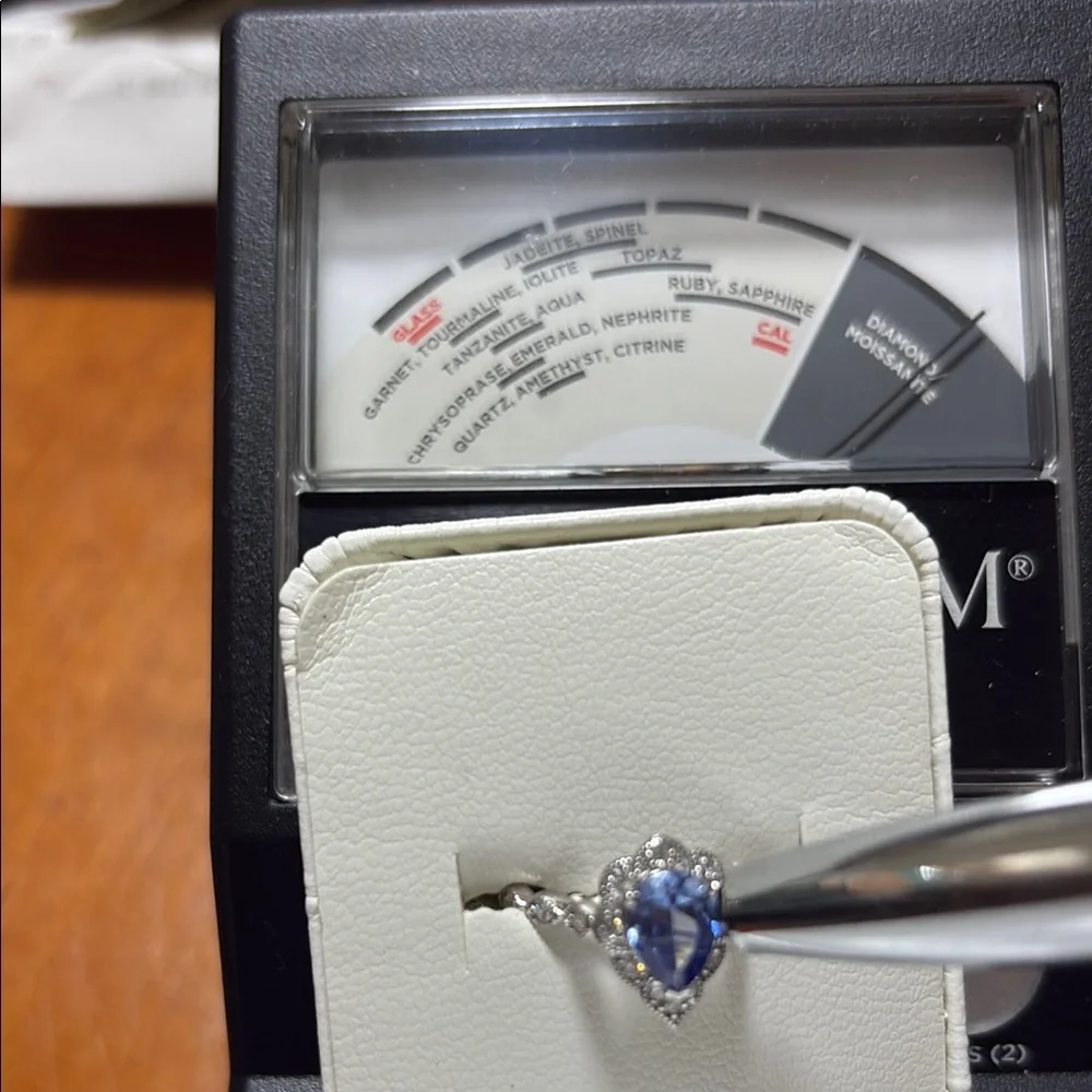 Pear Cut 1.25 tcw Genuine Tanzanite & Diamond Ring Sterling Silver Size 7